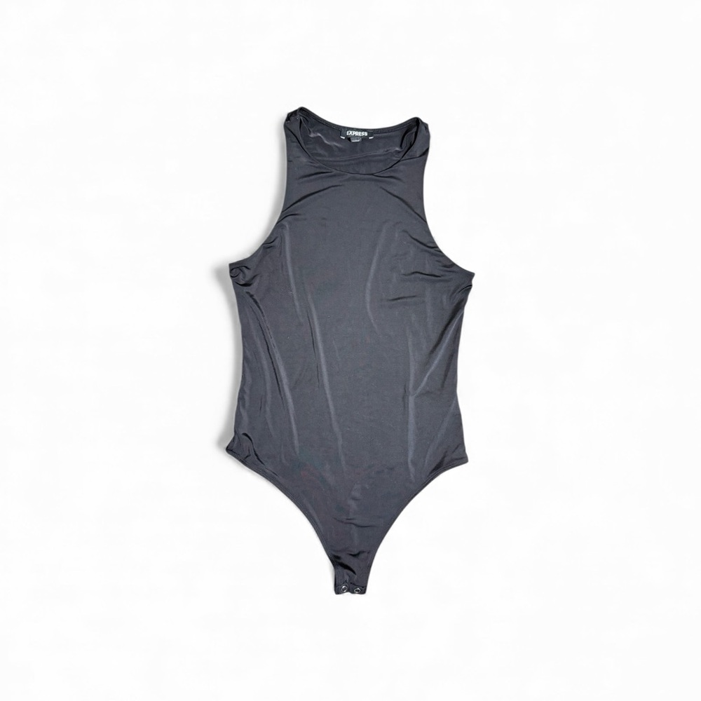 Black Slick Stylish Sleeveless Whimsigoth Goth Small Bodysuit